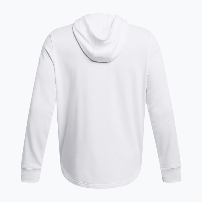 Мъжки качулки Under Armour Rival Terry Graphic Hood white/black 4