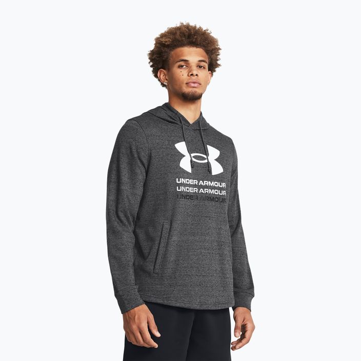 Мъжки суитшърт Under Armour Rival Terry Graphic Hood castlerock/black