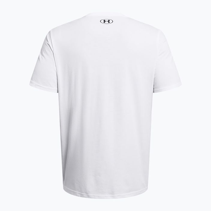 Мъжка тениска Under Armour Colorblock Wordmark бяло/черно 4