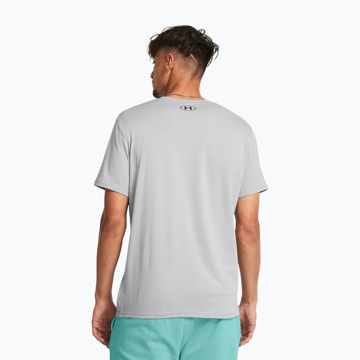 Мъжка тениска Under Armour Colorblock Wordmark mod gray/black 2