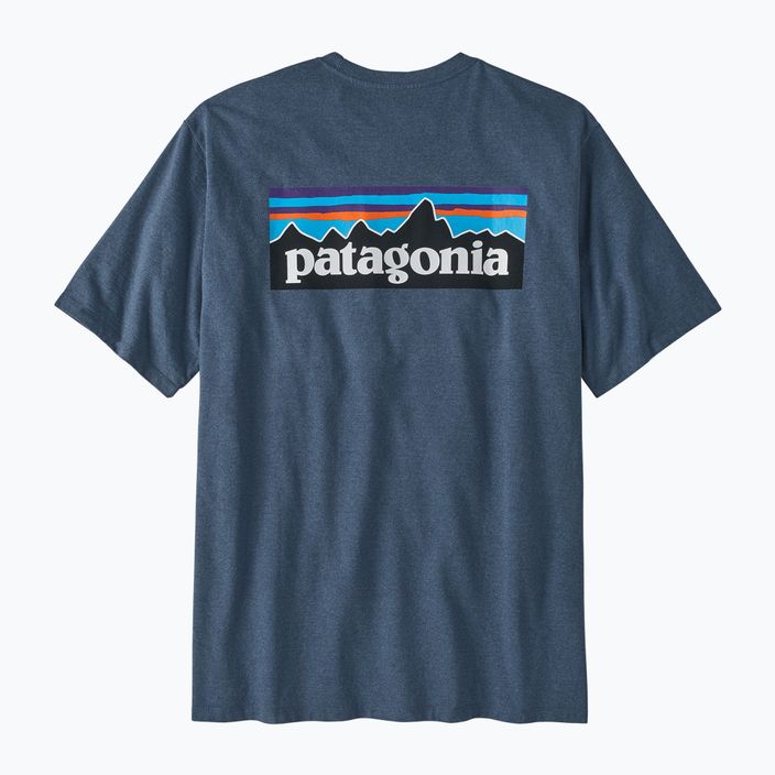 Мъжка тениска Patagonia P-6 Logo Responsibili-Tee utility blue trekking 4