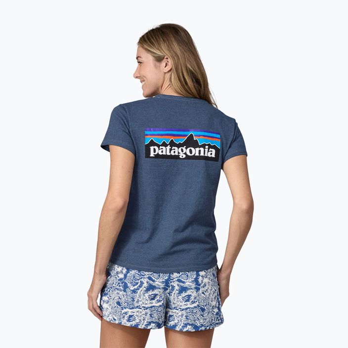 Дамска тениска за трекинг Patagonia P-6 Logo Responsibili-Tee utility blue 2