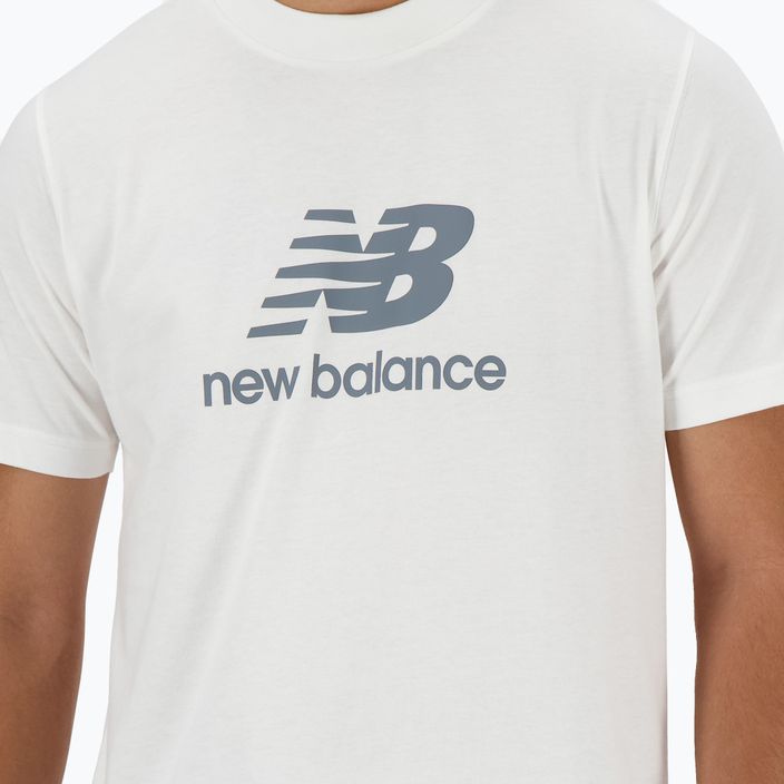 Мъжка тениска New Balance Stacked Logo бяла 4