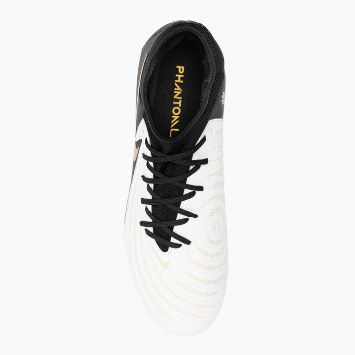 Nike Phantom Luna II Academy FG/MG футболни обувки бяло / метално злато монета / черно 5