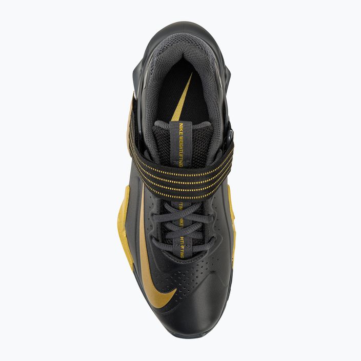 Обувки за вдигане на тежести Nike Savaleos black/met gold anthracite infinite gold 5