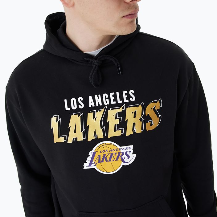 Мъжки New Era Team Script OS Hoody Los Angeles Lakers black 4