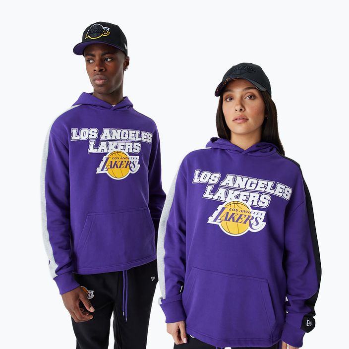 Мъжки New Era NBA Large Graphic OS Hoody Los Angeles Lakers суитшърт лилав 8
