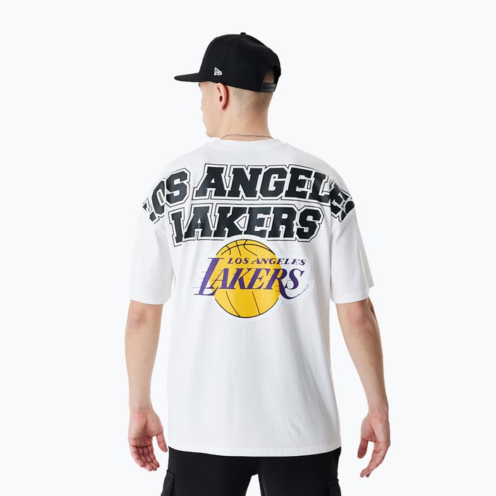 Мъжки New Era NBA Large Graphic BP OS Tee Los Angeles Lakers white 2