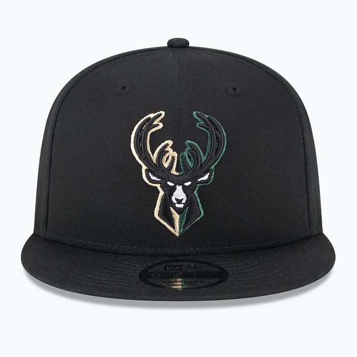 New Era Split Logo 9Fifty Milwaukee Bucks шапка черна 3