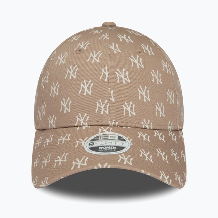 New Era Monogram 9Forty New York Yankees пастелно кафява бейзболна шапка за жени 2