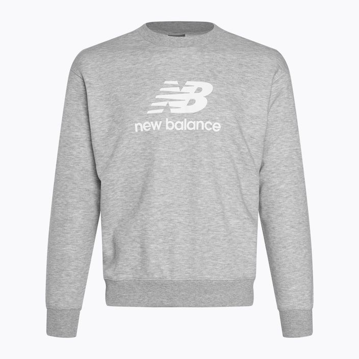 Мъжки New Balance Stacked Logo French Terry Crew атлетичен сив суитшърт 3