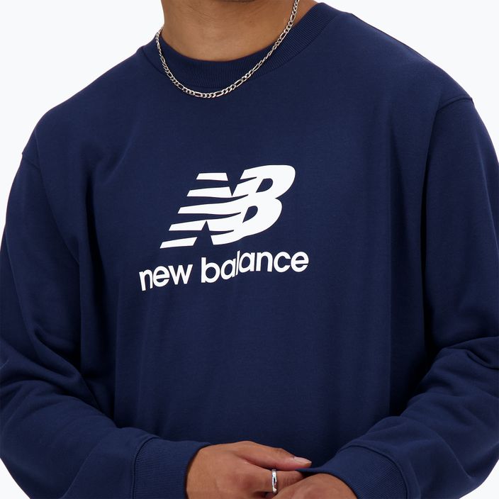 Мъжки суитчър New Balance Stacked Logo French Terry Crew nb navy 4