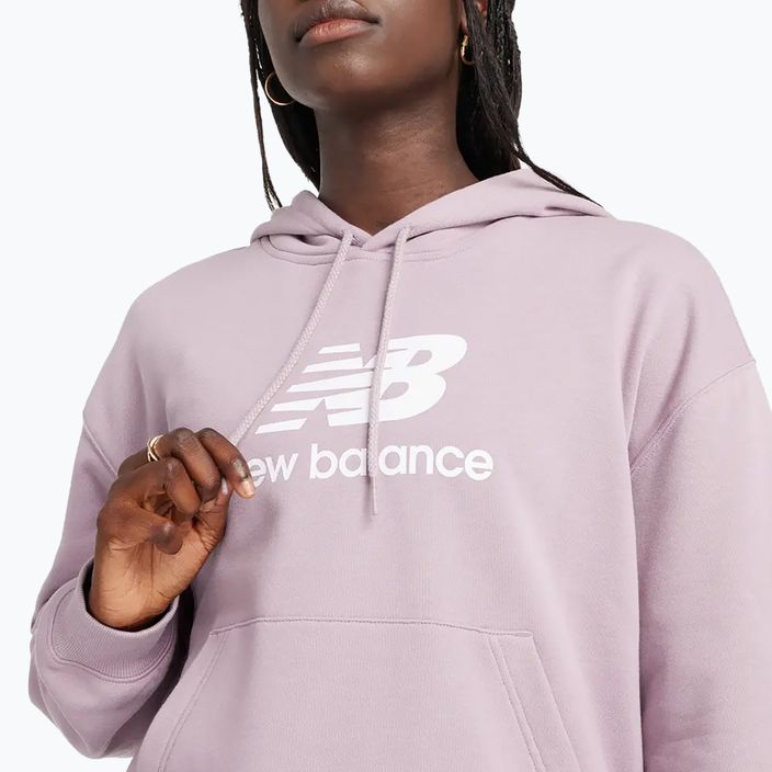 Дамски суитшърт New Balance French Terry Stacked Logo Hoodie icewine 4