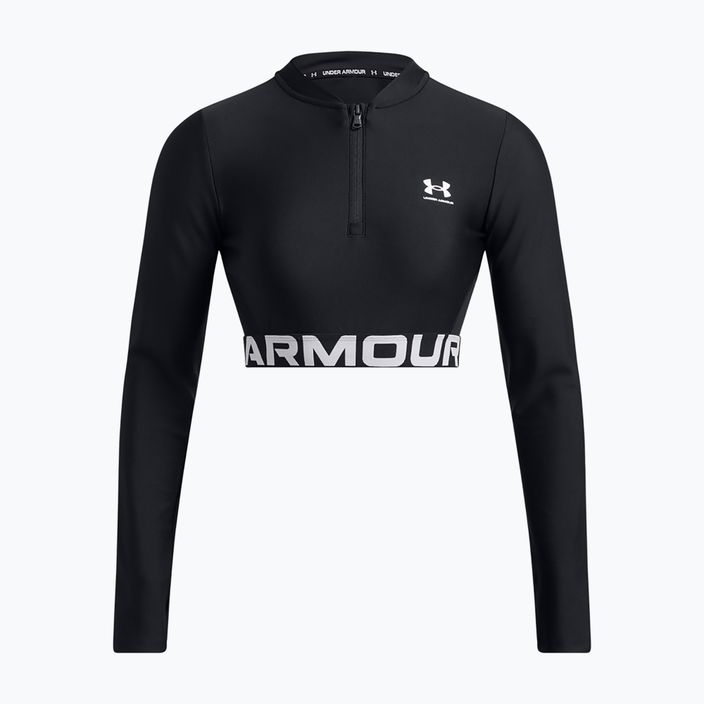 Дамски топ за тренировка Under Armour Heat Gear Rib 1/4 Zip black/black/white 2