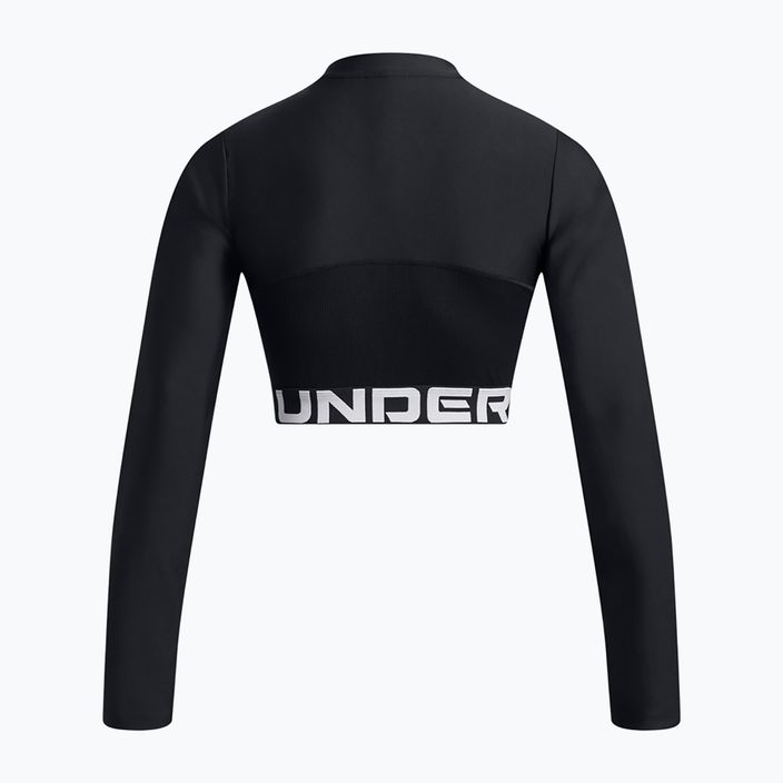 Дамски топ за тренировка Under Armour Heat Gear Rib 1/4 Zip black/black/white 3