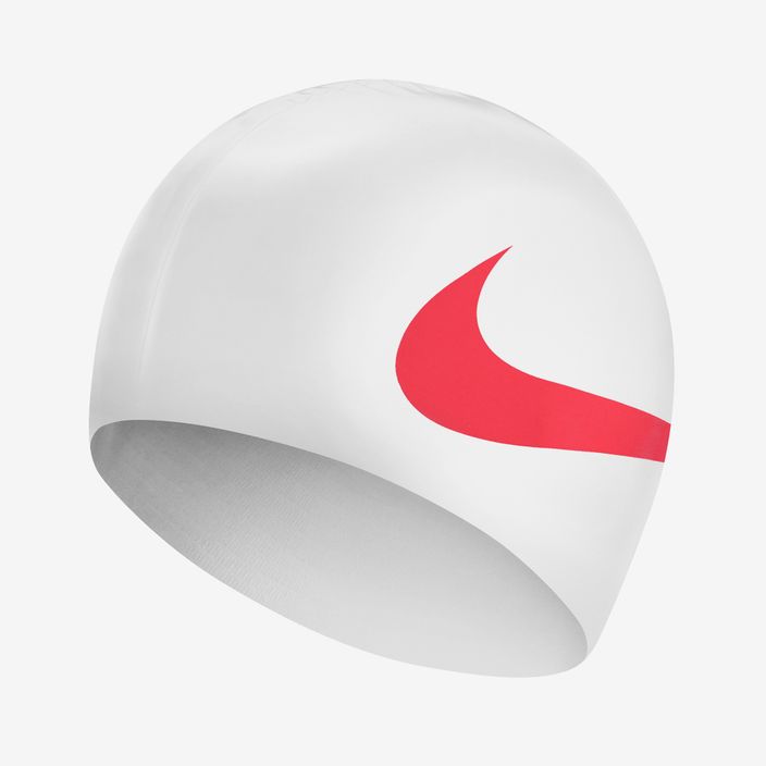 Nike BIG SWOOSH шапка за плуване в бяло и червено NESS5173-173 3