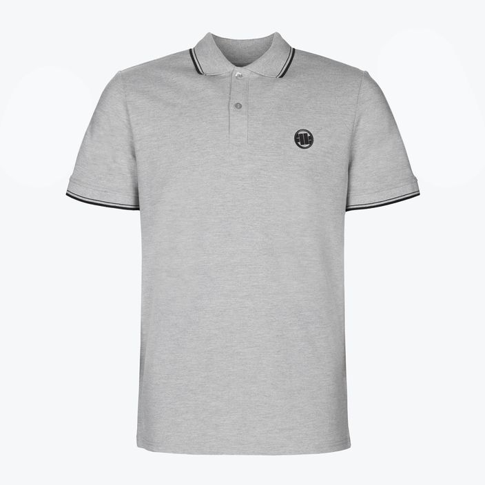 Мъжка тениска поло Pitbull West Coast Polo Slim Logo grey/melange