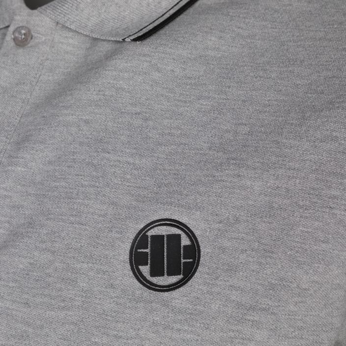 Мъжка тениска поло Pitbull West Coast Polo Slim Logo grey/melange 3
