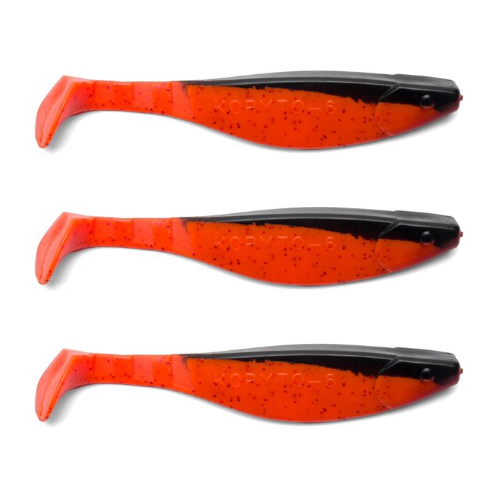Гумена примамка Relax Hoof 6 Standard 3 бр. Черно / Оранжево-червен блясък BLS6-S 2