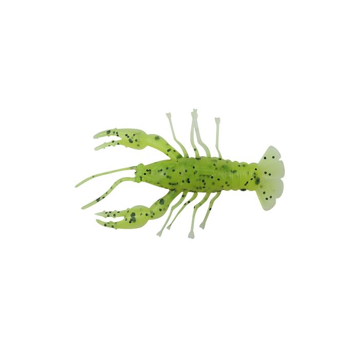 Гумена стръв Relax Crawfish 1 Ламинирана 8 бр. Chartreuse-Black Jumbo Glitter / White CRF1 2