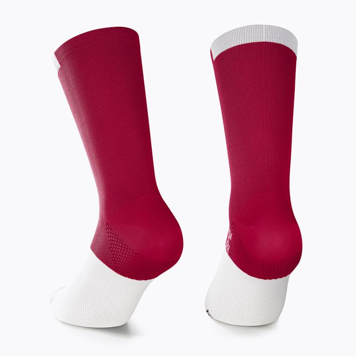 ASSOS GT C2 червени/бели чорапи за колоездене P13.60.700.4M.0 2
