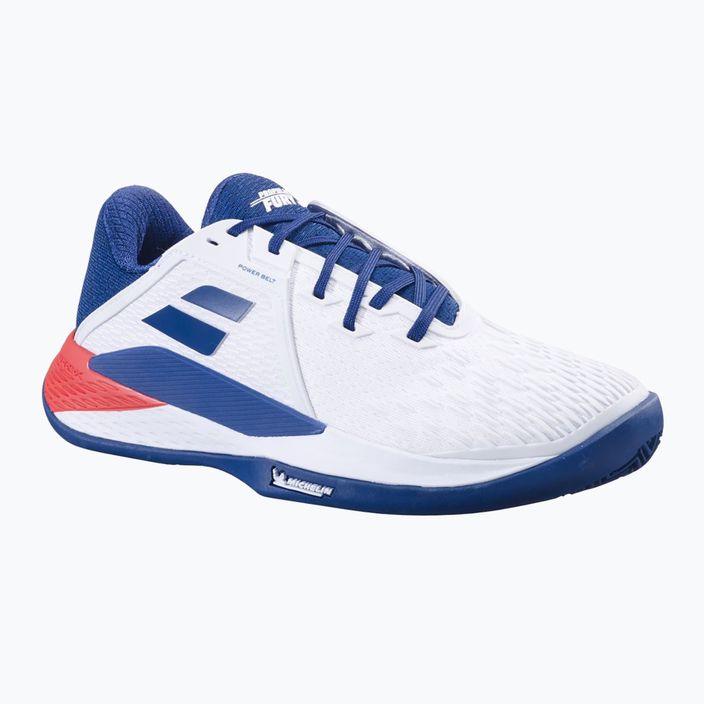Babolat Propulse Fury 3 Clay white/estate blue мъжки обувки за тенис 8