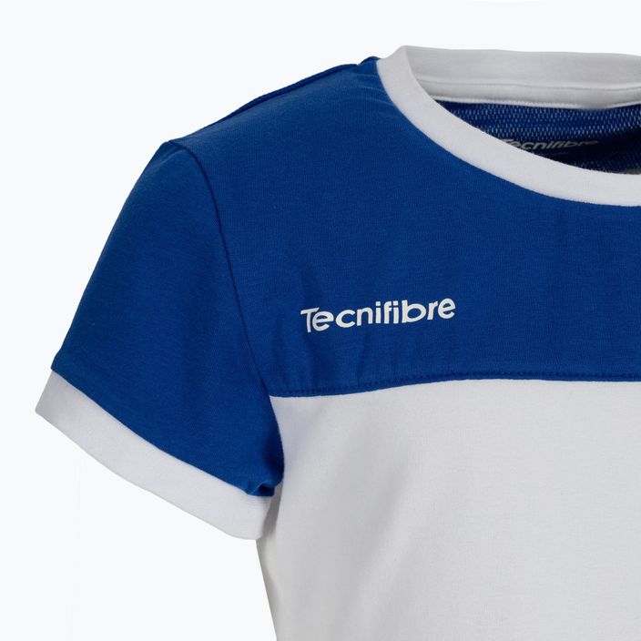Детска тениска за тенис Tecnifibre Stretch в бяло и синьо 22LAF1 F1 3