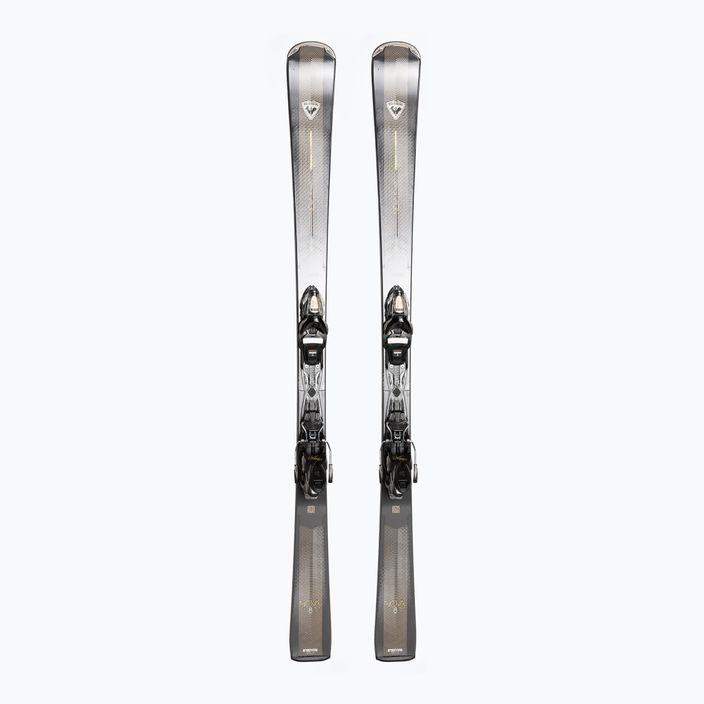 Дамски ски за спускане Rossignol Nova 8 + XP11 връзки тъмно сиво/златно