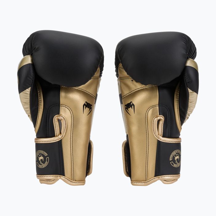 Мъжки боксови ръкавици Venum Elite в черно и златно VENUM-1392 2
