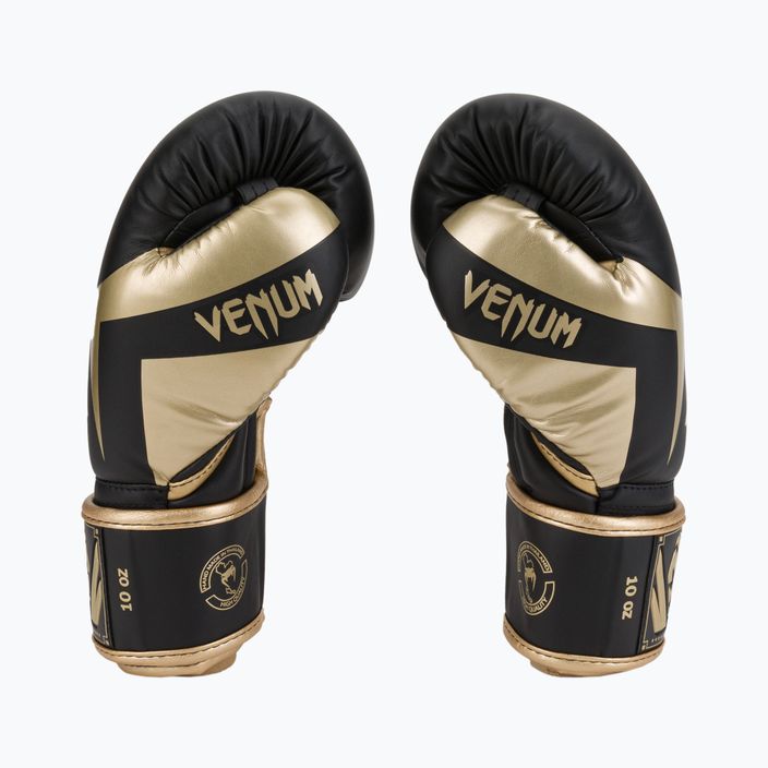 Мъжки боксови ръкавици Venum Elite в черно и златно VENUM-1392 4