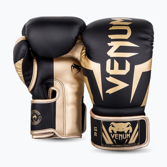 Мъжки боксови ръкавици Venum Elite в черно и златно VENUM-1392 9