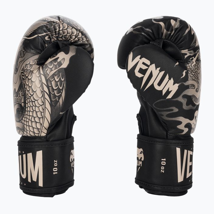 Боксови ръкавици Venum Dragon's Flight black/sand 3