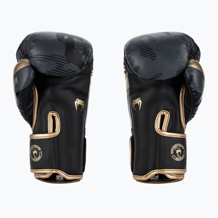 Venum Elite тъмно камуфлажни/златни боксови ръкавици 2
