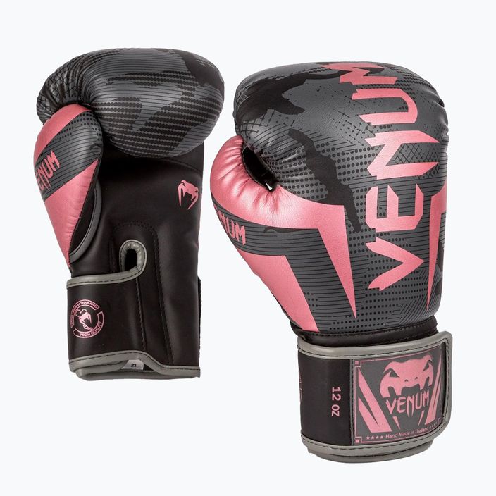 Мъжки боксови ръкавици Venum Elite в черно и розово 1392-537 6