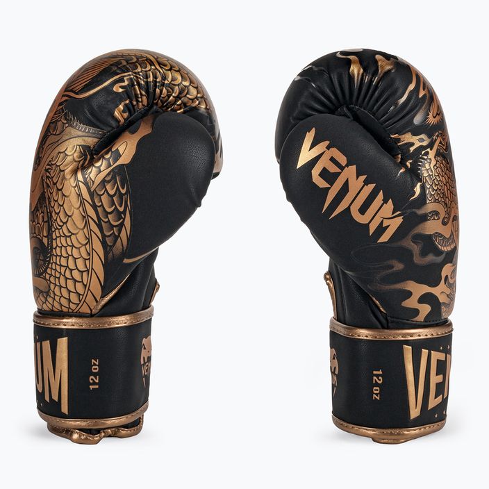 Venum Dragon's Flight черни и златни боксови ръкавици 03169-137 4
