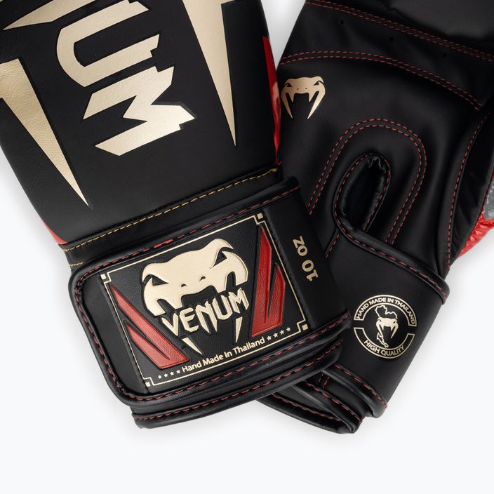 Боксови ръкавици Venum Elite черни/златни/червени 4
