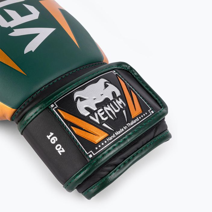 Боксови ръкавици Venum Elite зелени/бронзови/сребърни 6