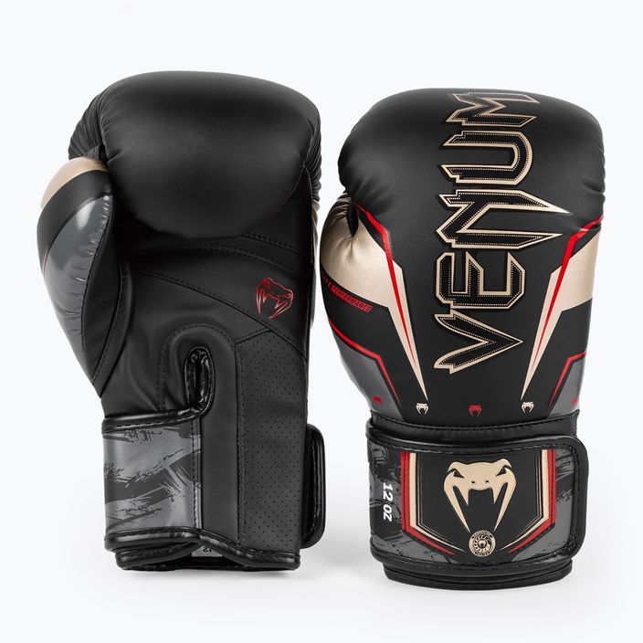 Боксови ръкавици Venum Elite Evo черни/златни 2