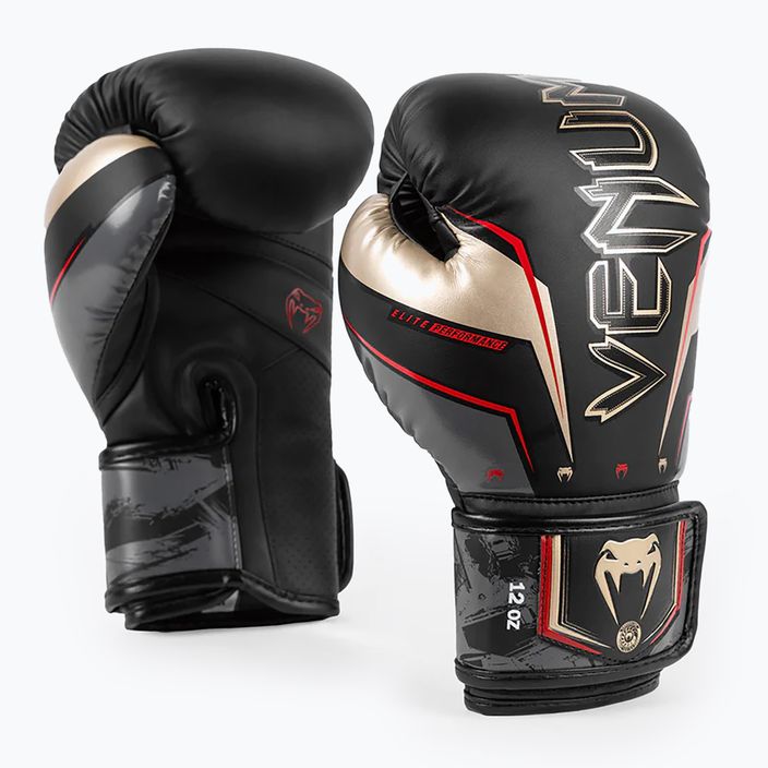 Боксови ръкавици Venum Elite Evo черни/златни 3