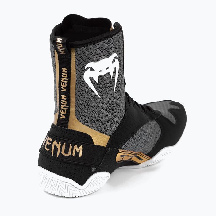 Venum Elite Боксови ботуши черни/бели/златни 12