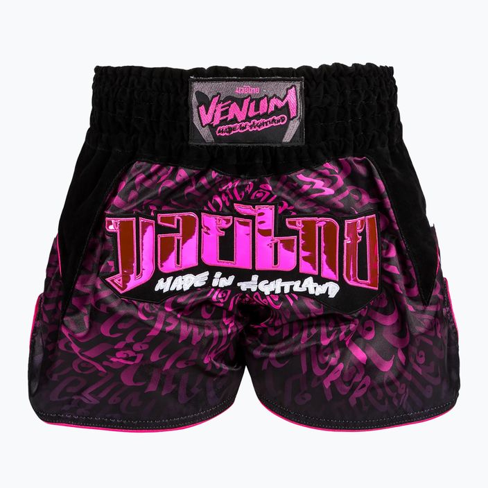 Venum Attack Тренировъчни шорти за муай тай черни/розови