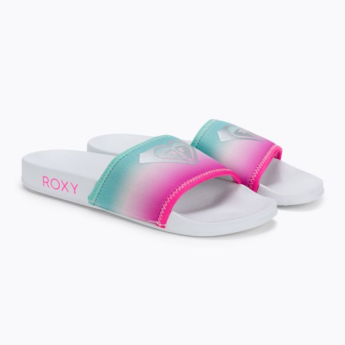 Детски джапанки ROXY Slippy Neo G 2021 white/crazy pink/turquoise 5