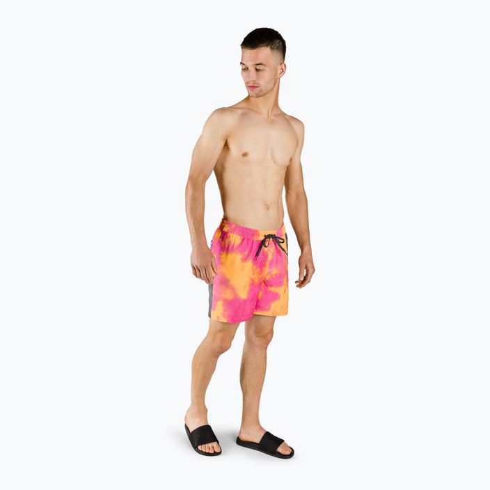 Мъжки къси панталони за плуване Quiksilver Acid Wash 17 розово-оранжево EQYJV03877-MJY6 2