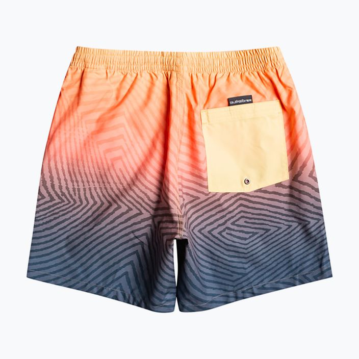 Мъжки къси панталони за плуване Quiksilver Everyday Warped Logo Volley 17" тъмносиньо и оранжево EQYJV04000-BSL6 2