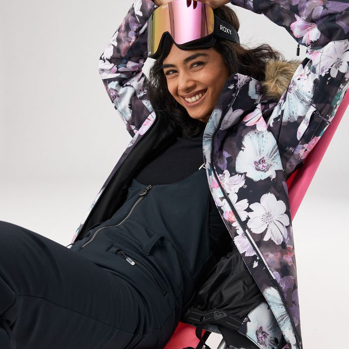 Дамско яке за сноуборд ROXY Jet Ski true black размазано цвете 14