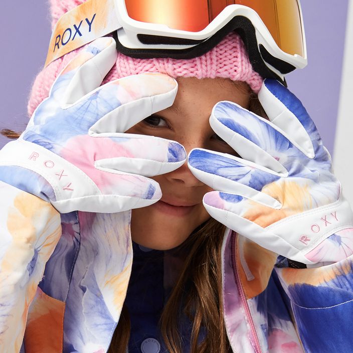 Детски ръкавици за сноуборд ROXY Jetty Girl bright white pansy rg 3