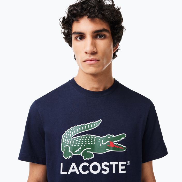 Мъжка тениска Lacoste TH1285 тъмно синьо 4
