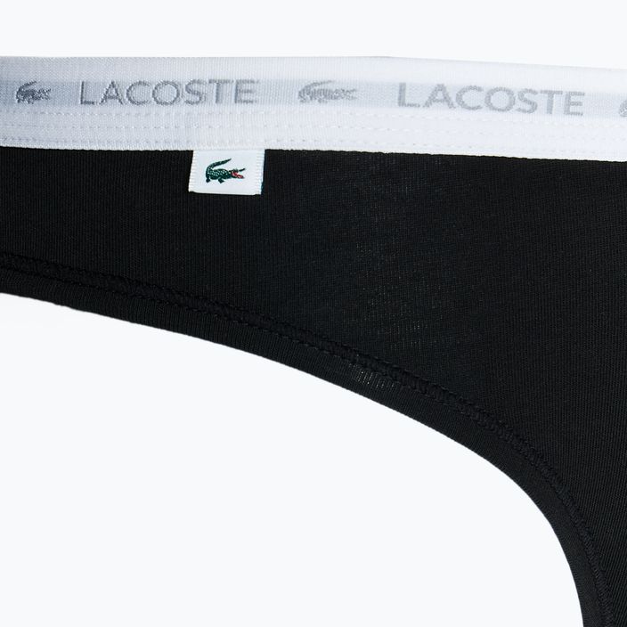 Дамски бикини Lacoste 8F1341 3 чифта черен/бял/сребърен порцелан 4