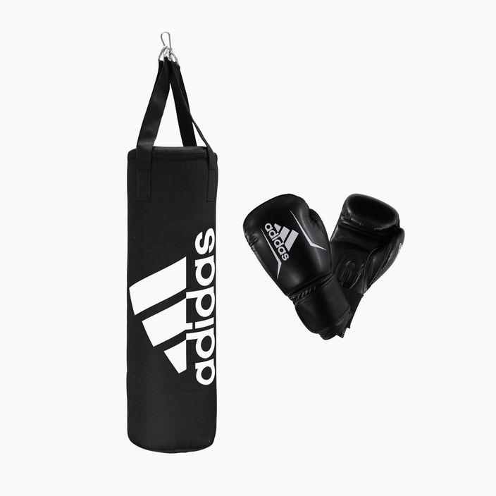 adidas Младежки боксов комплект детска чанта + ръкавици черно и бяло ADIBPKIT10-90100