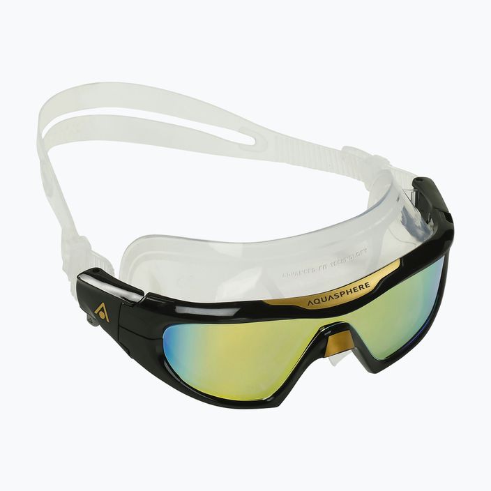 Плувна маска Aquasphere Vista Pro прозрачна/златна титаниева/огледално златна MS5040101LMG 3